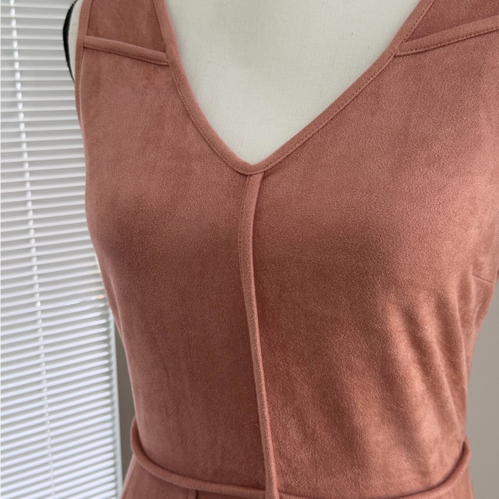 Sienna Sky Faux Suede Sleeveless Rose Mini Dress - Picture 2 of 13